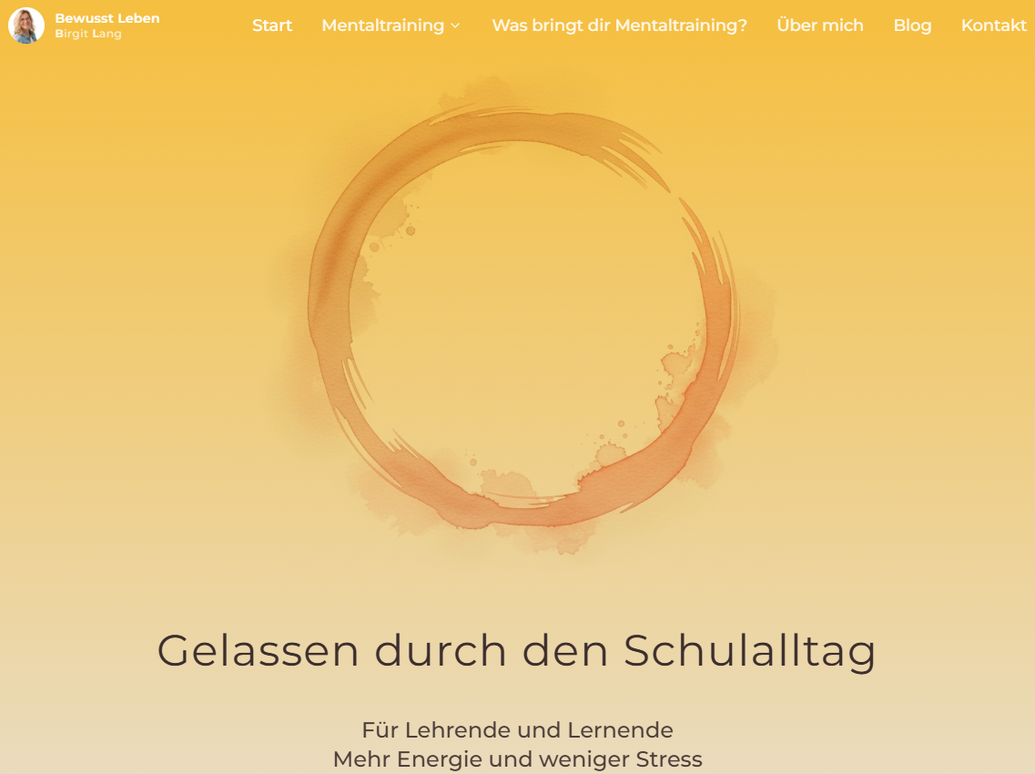 Website von Birgit Lang – Webdesign-Projekt für Mentaltrainerin aus Baden bei Wien